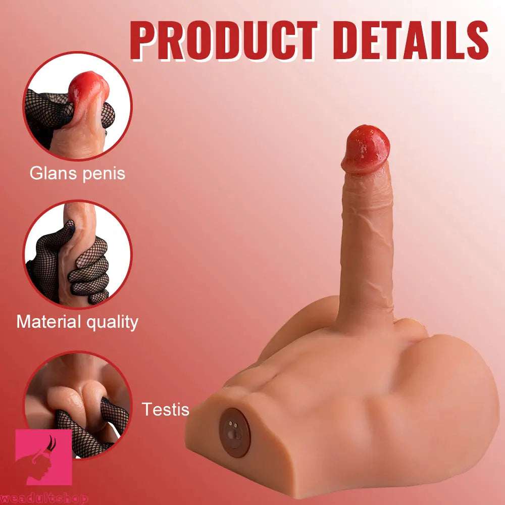 6.88in Realistic Grain Fascial Veins Vibrating Thrusting Portable Sex Torso Dildo