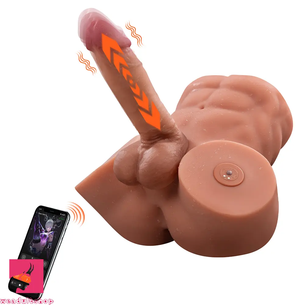 9.45in Exclusive Smart App AI Soft Handheld Thrusting Vibrating Torso Dildo