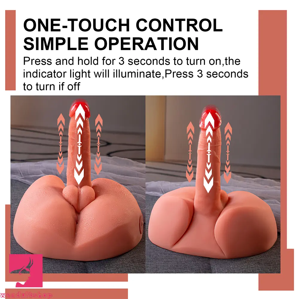 7.87in Soft Skin-Friendly Lifelike Skin Thrusting Vibrating Male Dildo Torso
