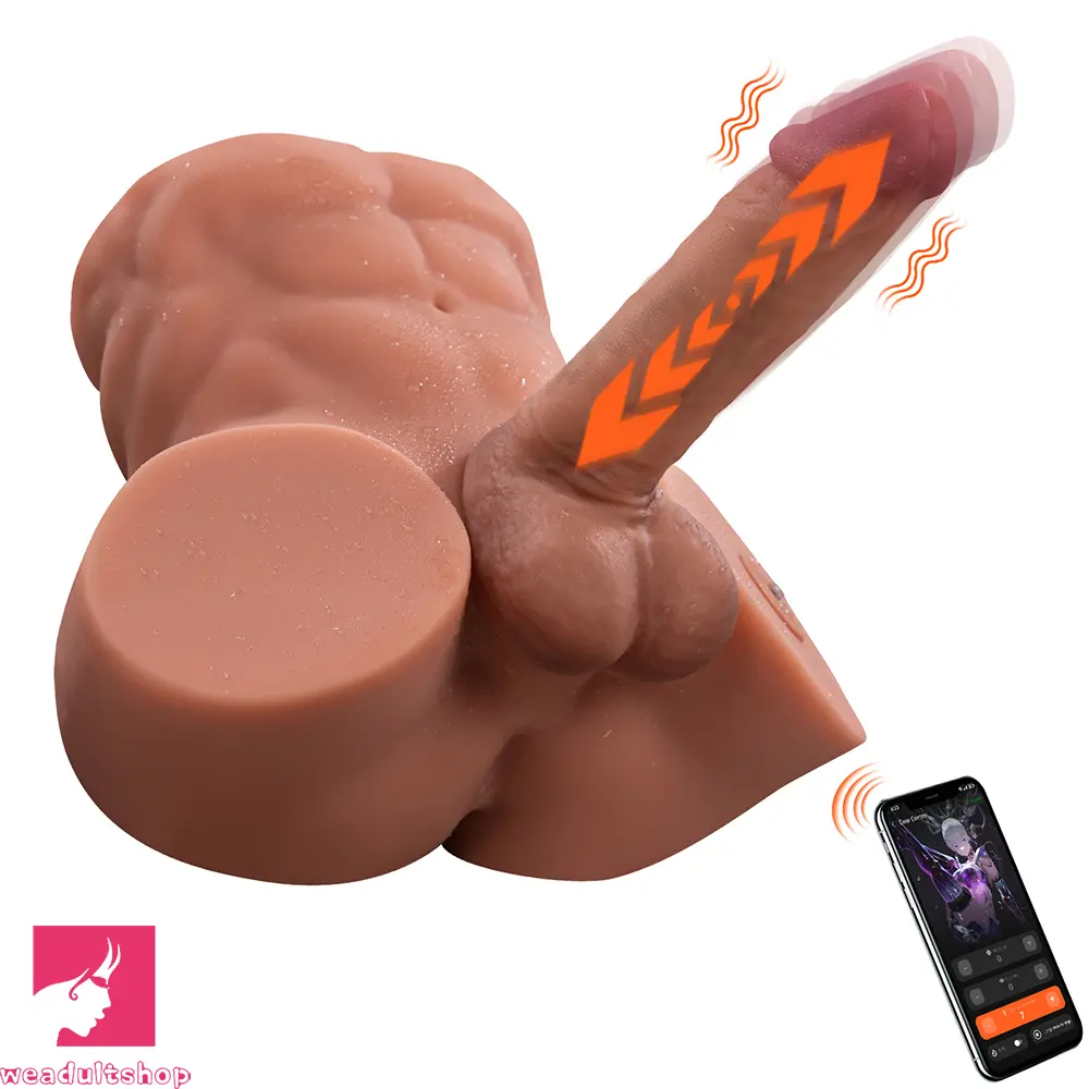 9.45in Exclusive Smart App AI Soft Handheld Thrusting Vibrating Torso Dildo