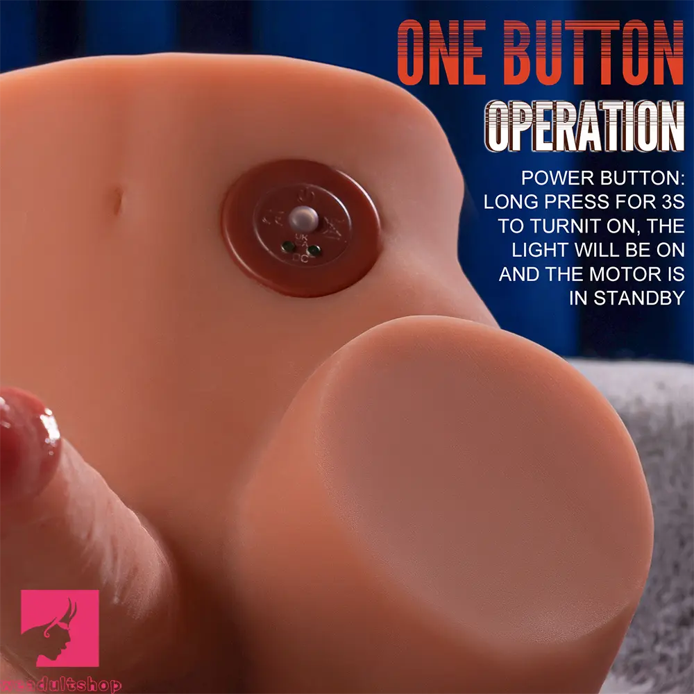5.9in Super Real Automatic Vibrating Thrusting Dildo Torso For Real Big Butt