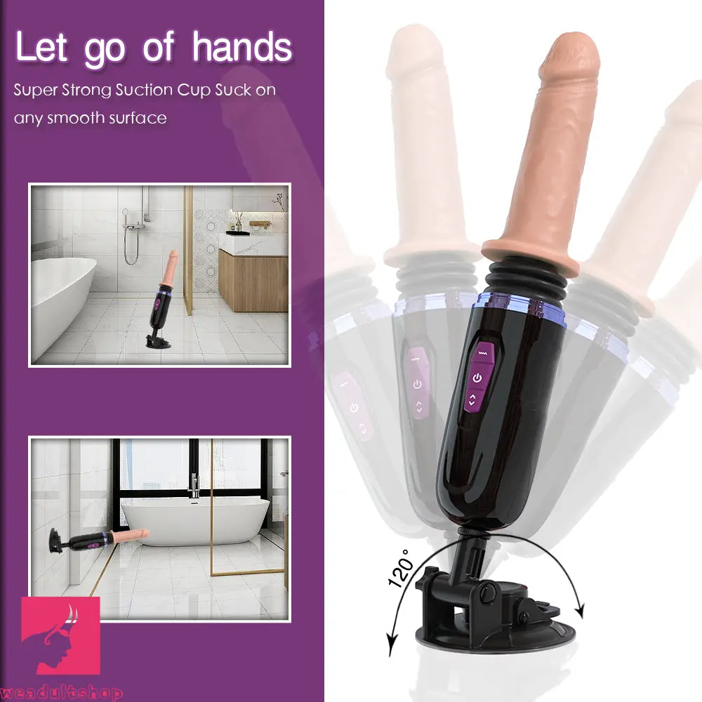 6.7in+1.2in G Spot Thrusting Dildo Machine Soft Real Cock Male Adult Sex Toy