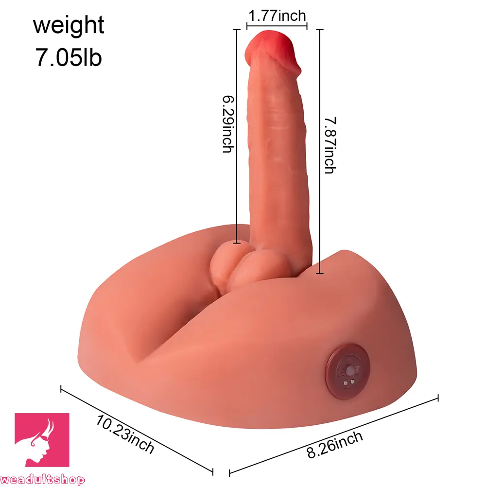 7.87in Soft Skin-Friendly Lifelike Skin Thrusting Vibrating Male Dildo Torso