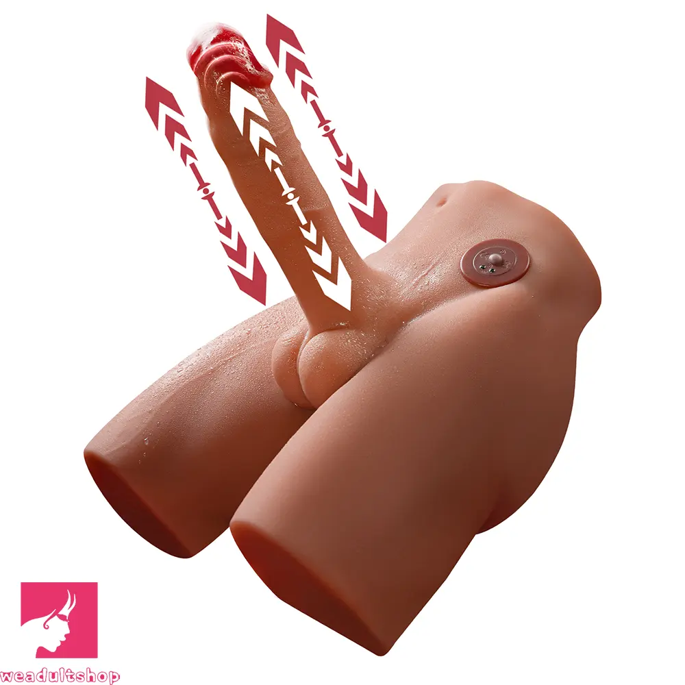 6.69in Realistic 3D Sexy Hip Thrusting Vibrating Real Dildo Portable Sex Torso