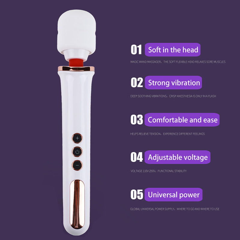 10 Frequency in-line Powerful Vibrating Charging Large Female Masturbation AV Wand
