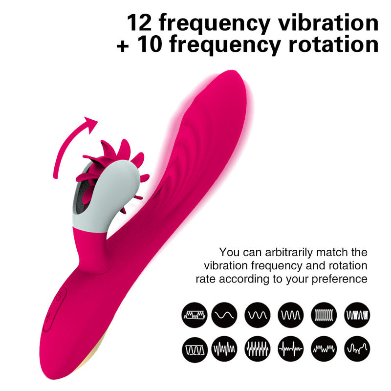 Waterproof 12 Frequency Wheel Rotating Massage Vibrator