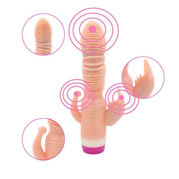 Mark Stick Triple Points Massaging Vibrator With Beads