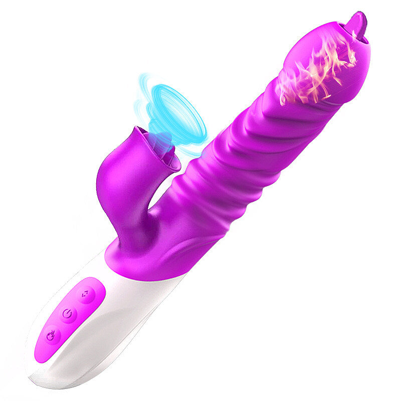 FOX T10 Automatic Telescopic Heating Tongue Licking Vibrator