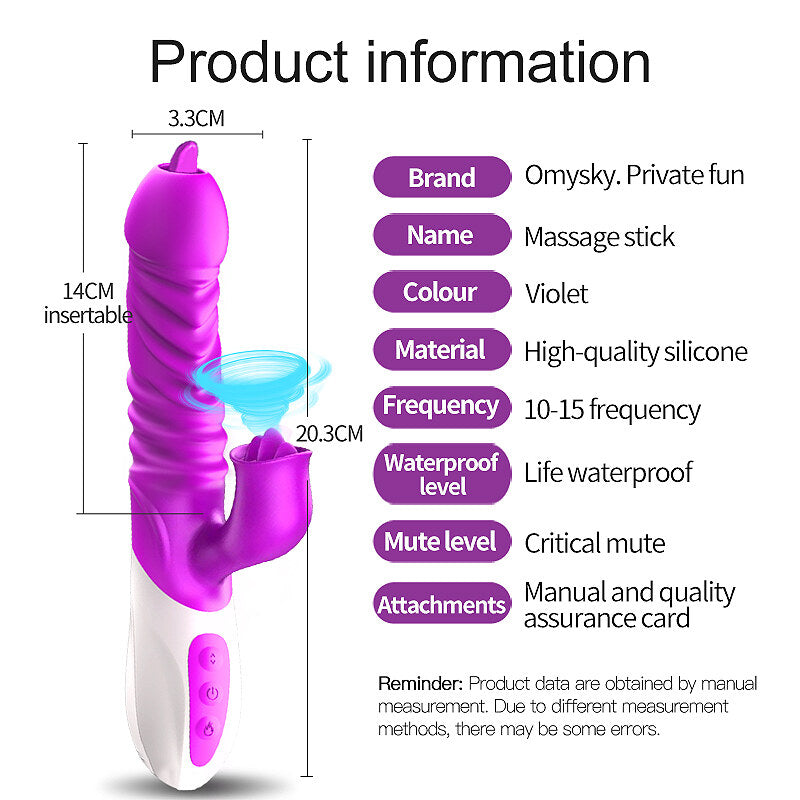 FOX T10 Automatic Telescopic Heating Tongue Licking Vibrator