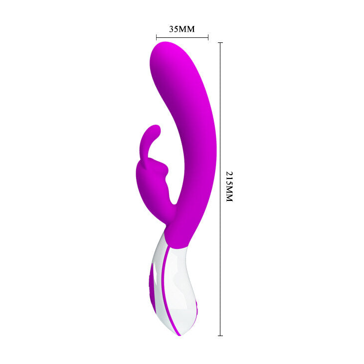 Double Motors 12 Frequencies Vibrating Silicone Rabbit Vibrator