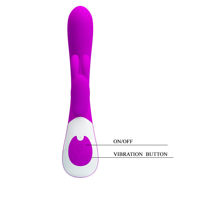 Double Motors 12 Frequencies Vibrating Silicone Rabbit Vibrator