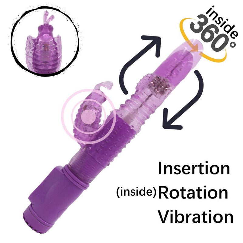 Butterfly Thrusting Rotating Waterproof Vibrator For Massaging