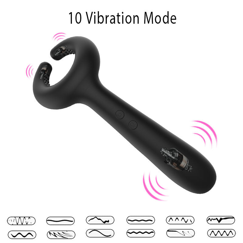 Three Motors Vibrating Cock Ring Massaging Vibrator