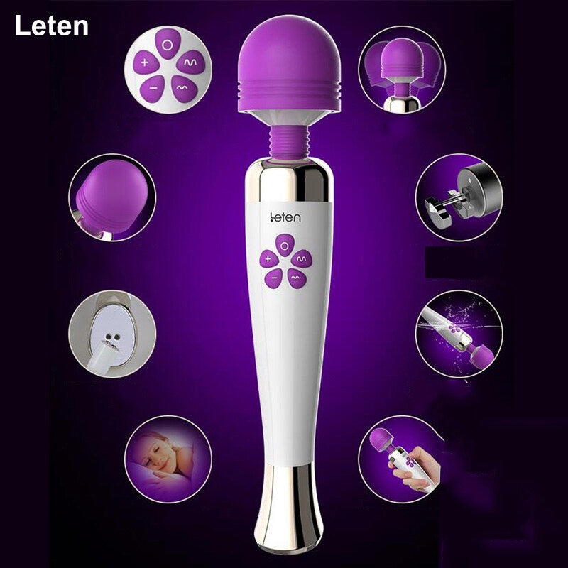 Leten Fantasy AV Wand Rotating 10 Modes 7 Speeds Vibrator