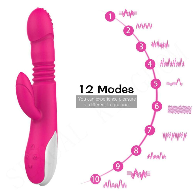 Automatic Heating Thrusting Dual Motors Vibrators For Women