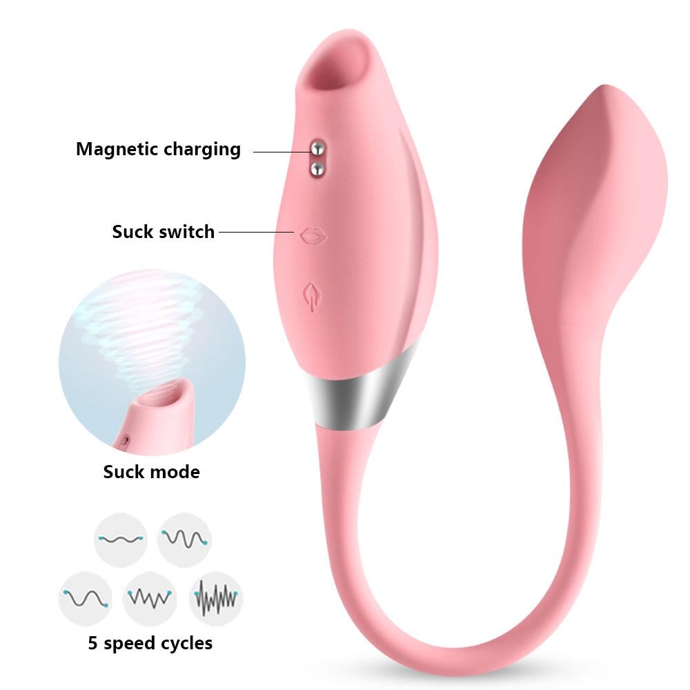 Lovingword Sucking Vibrating Heating Jump Egg Double Head Massaging