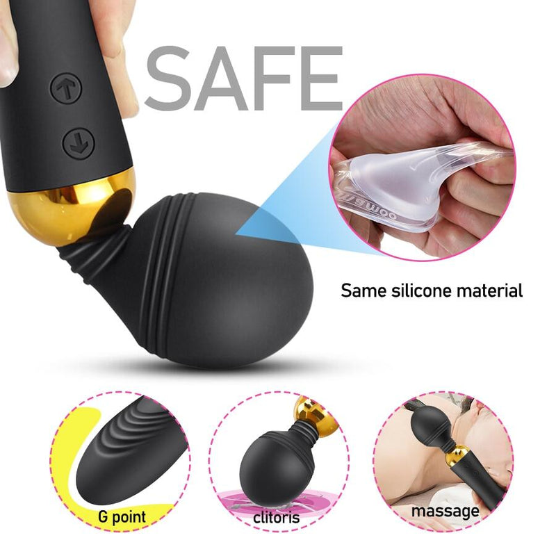 Double Head Magnetic Charging Strong Vibrator With Lighting Button