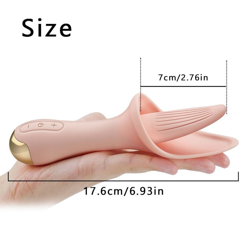 Silicone Tongue Vagina 10 Frequencies Licking Vibrator