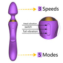 Three Heads Vibration Heating USB Rechargeable Massage Vibrator