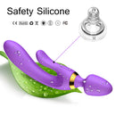 Three Heads Vibration Heating USB Rechargeable Massage Vibrator