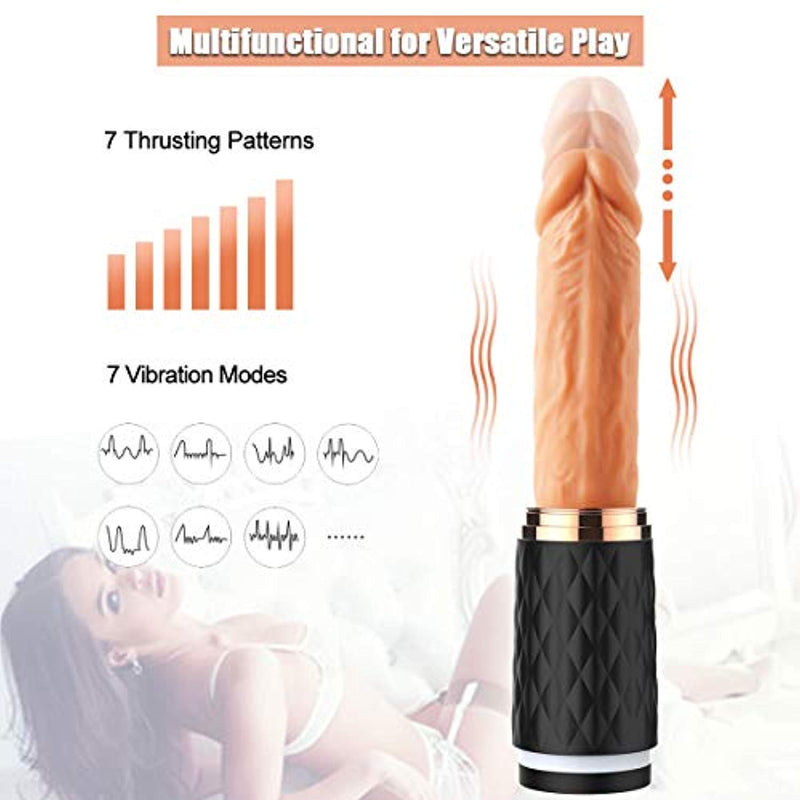 Thrusting Realistic Vibrating Dildo - Adult Toys 