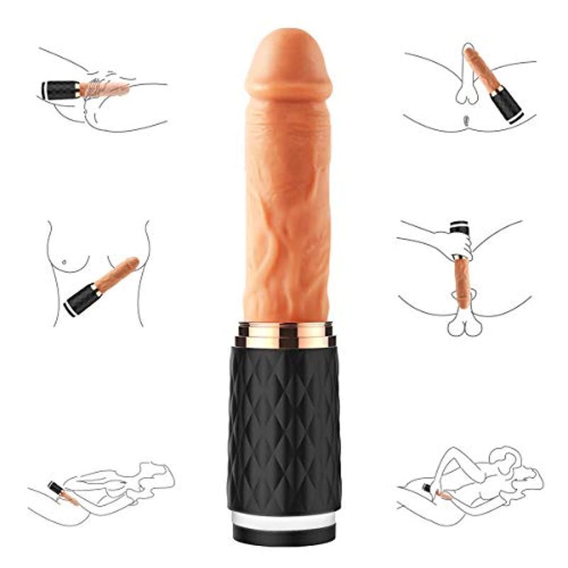 Thrusting Realistic Vibrating Dildo - Adult Toys 