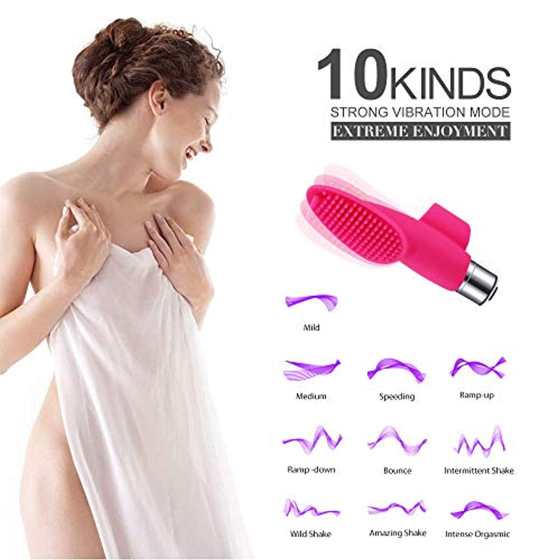 Bullet Vibrator with 3 Silicone Finger Sleeves - Adult Toys 