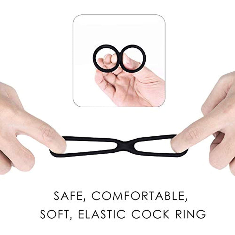 Dual Vibrating Penis Ring Silicone Vibrator Sex Toy For Men - Adult Toys 