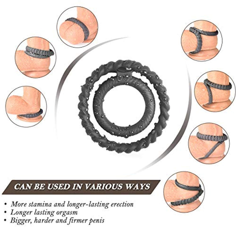 Penis Ring Silicone Dual Mens Sex Toy - Adult Toys 