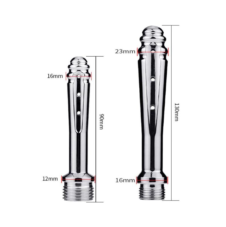 Stainless Steel Colonic Douche Nozzle ANAL Enema Shower Cleaning