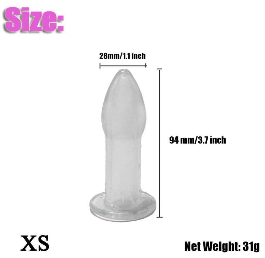 Soft Silicone 5 Size Hollow Butt Plug Anal Sex Toy