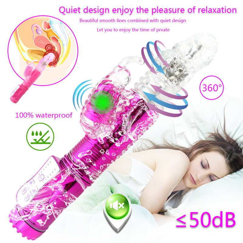 Butterfly Rotation Beads Thrusting Rotation Dildo Vibrator