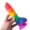 Rainbow Realistic Dildo Suction Cup G-spot Simulator Handheld Massager - Adult Toys 