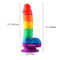 Rainbow Realistic Dildo Suction Cup G-spot Simulator Handheld Massager - Adult Toys 