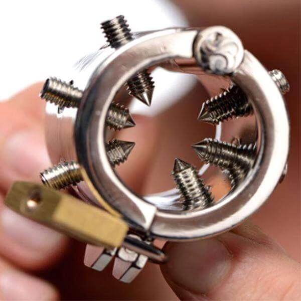 Stainless Steel Spiked Ball Stretcher Chastity Device Scrotum Pendant Stainless Steel Spiked Ball Stretcher Chastity Device Scrotum Pendant