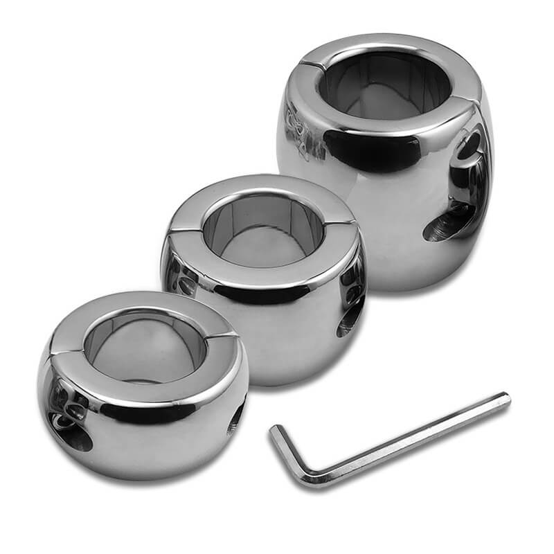 Stainless Steel Testicle Ball Stretcher Scrotum Locking Pendant Weight