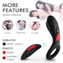 3in1 Double Loops Multiple Vibrating Cock Ring Handheld Massager - Adult Toys 