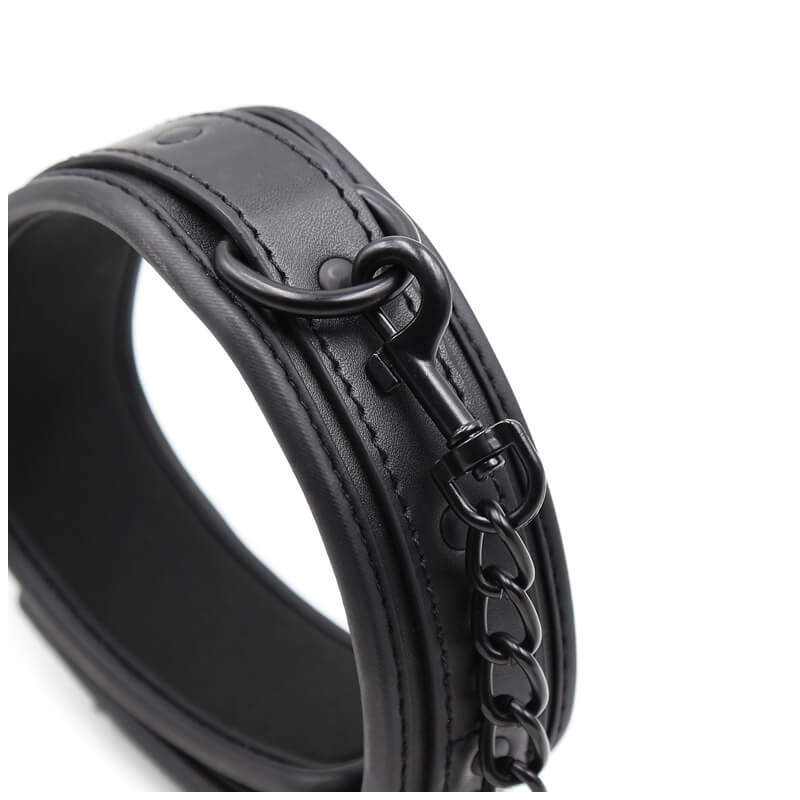 Leather Iron Chain BDSM Slave Collar For Adults Sex