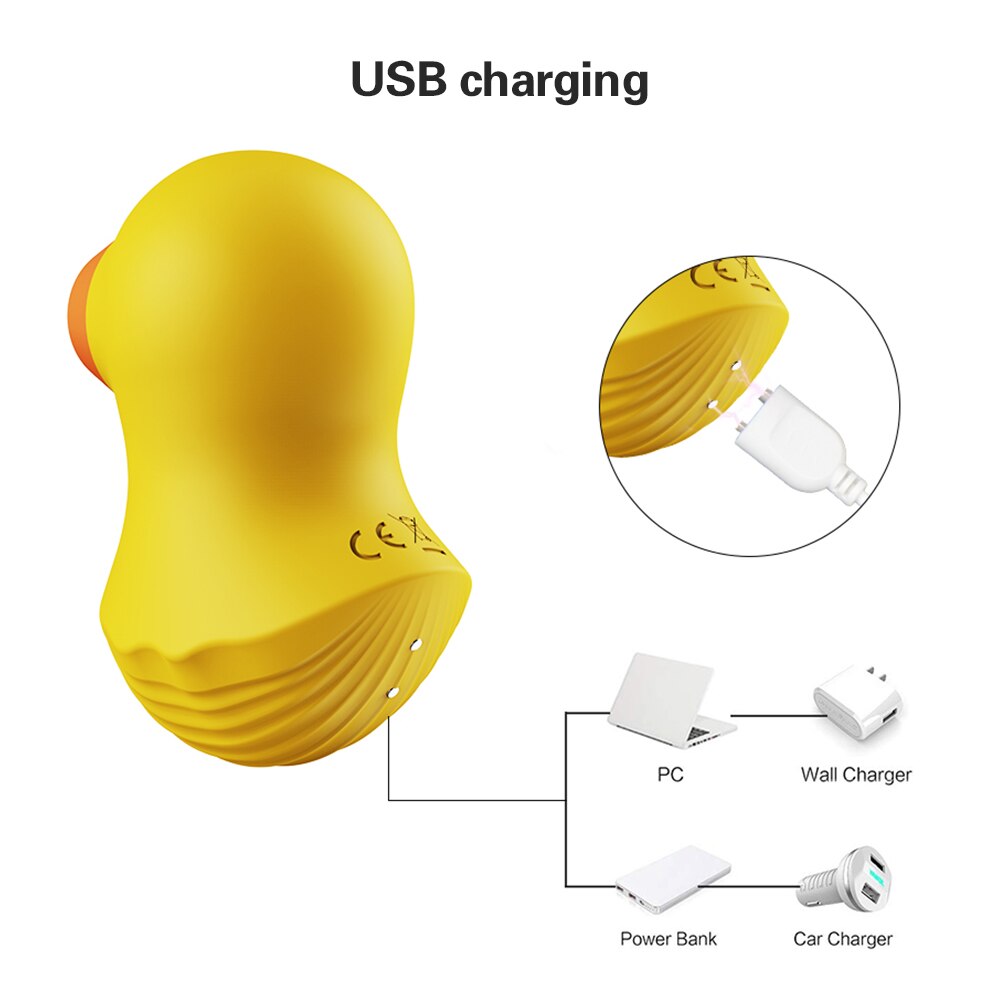 Duckling Vaginal Sucking Strong 7 Modes Vibrating Vibrator