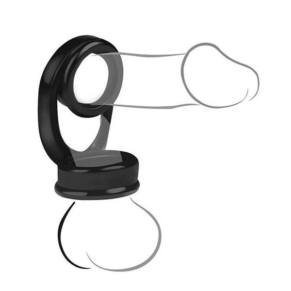Black Cock Ring Sex Toy For Men Delay Ejaculation Silicone Ball Stretc