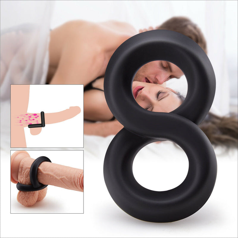 Silicone Double Penis Rings For Men Harder Ejaculation Adult Sex Toy - Adult Toys 