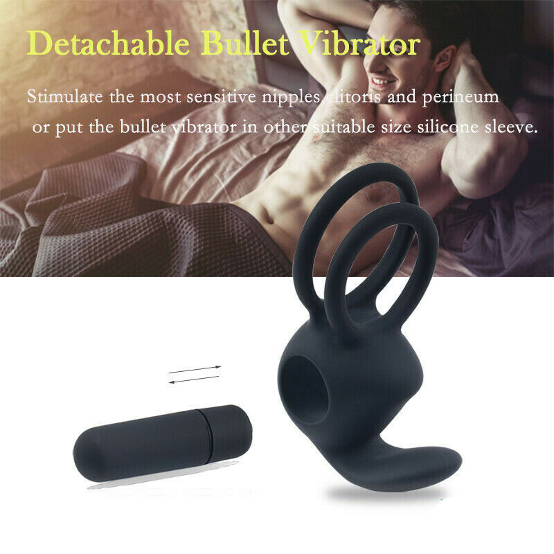 Remote Control Multi-speed Dual Vibrating Cock Ring Vibrator For Men - Adult Toys 