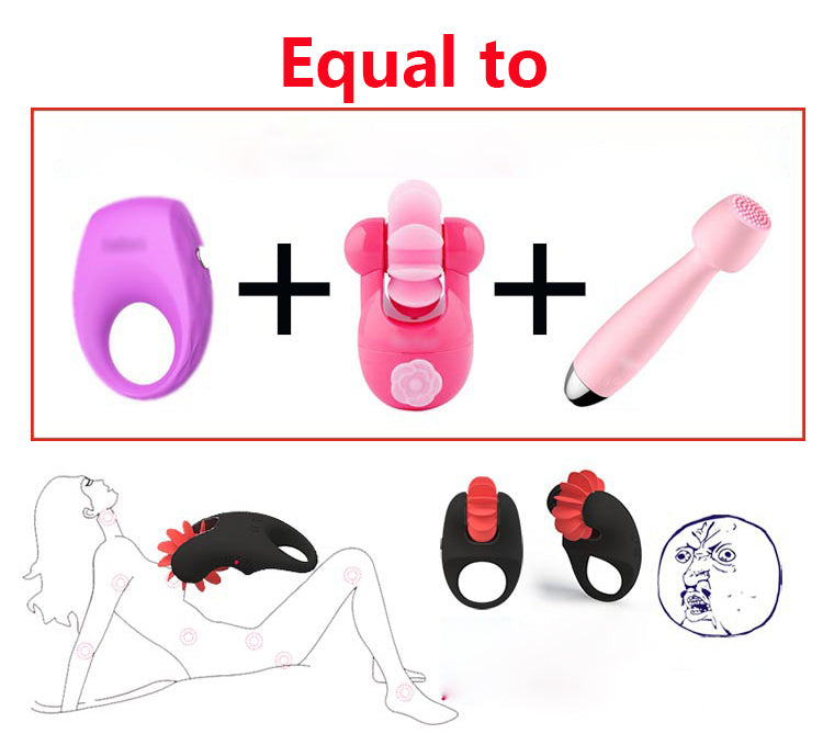Otouch Penis Ring Electric Tongue Rotation Licking Pussy Massaging Toy - Adult Toys 