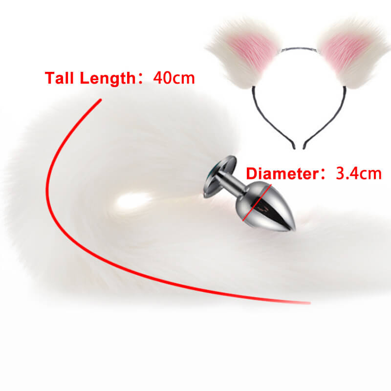 Soft Cat Ears Fox Tail Anal Plug With Cute Cosplay Accessories