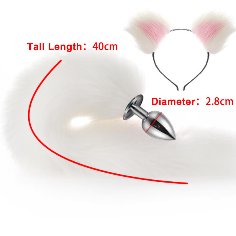 Soft Cat Ears Fox Tail Anal Plug With Cute Cosplay Accessories