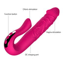 Telescopic Rotation Dildo G-spot Clitoris Sucker Vibrator - Adult Toys 