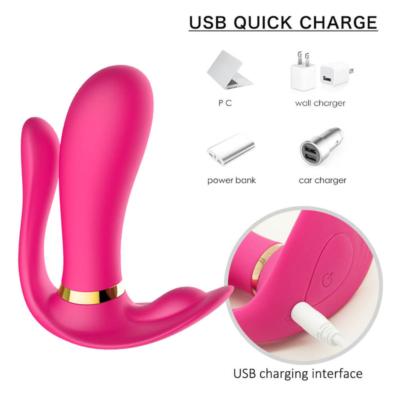 Silicone Heating G-spot Clitoris Stimulator Remote Control Vibrator - Adult Toys 