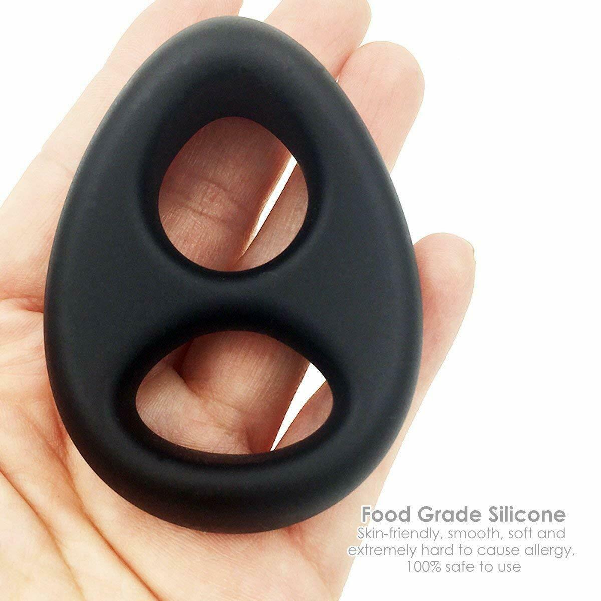 Double Cock Ring Ball Strap Penis Ring Longer Ejaculation Men Sex Toy - Adult Toys 