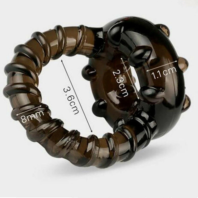 Soft Silicone Dual Cock Ring Time Delay Ejaculation Men Sex Toy - Adult Toys 