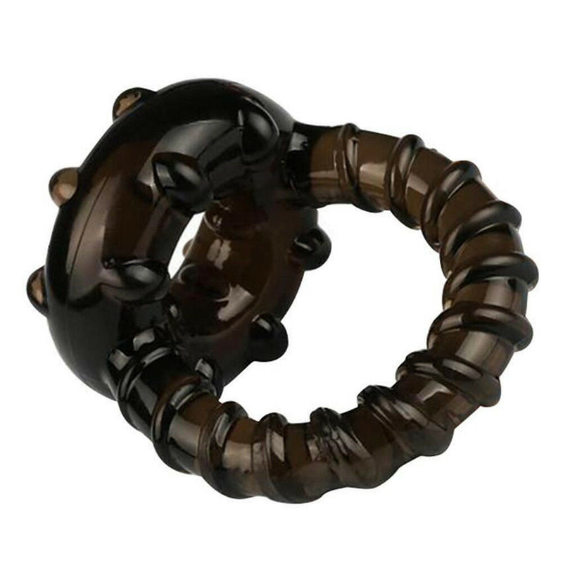 Soft Silicone Dual Cock Ring Time Delay Ejaculation Men Sex Toy - Adult Toys 